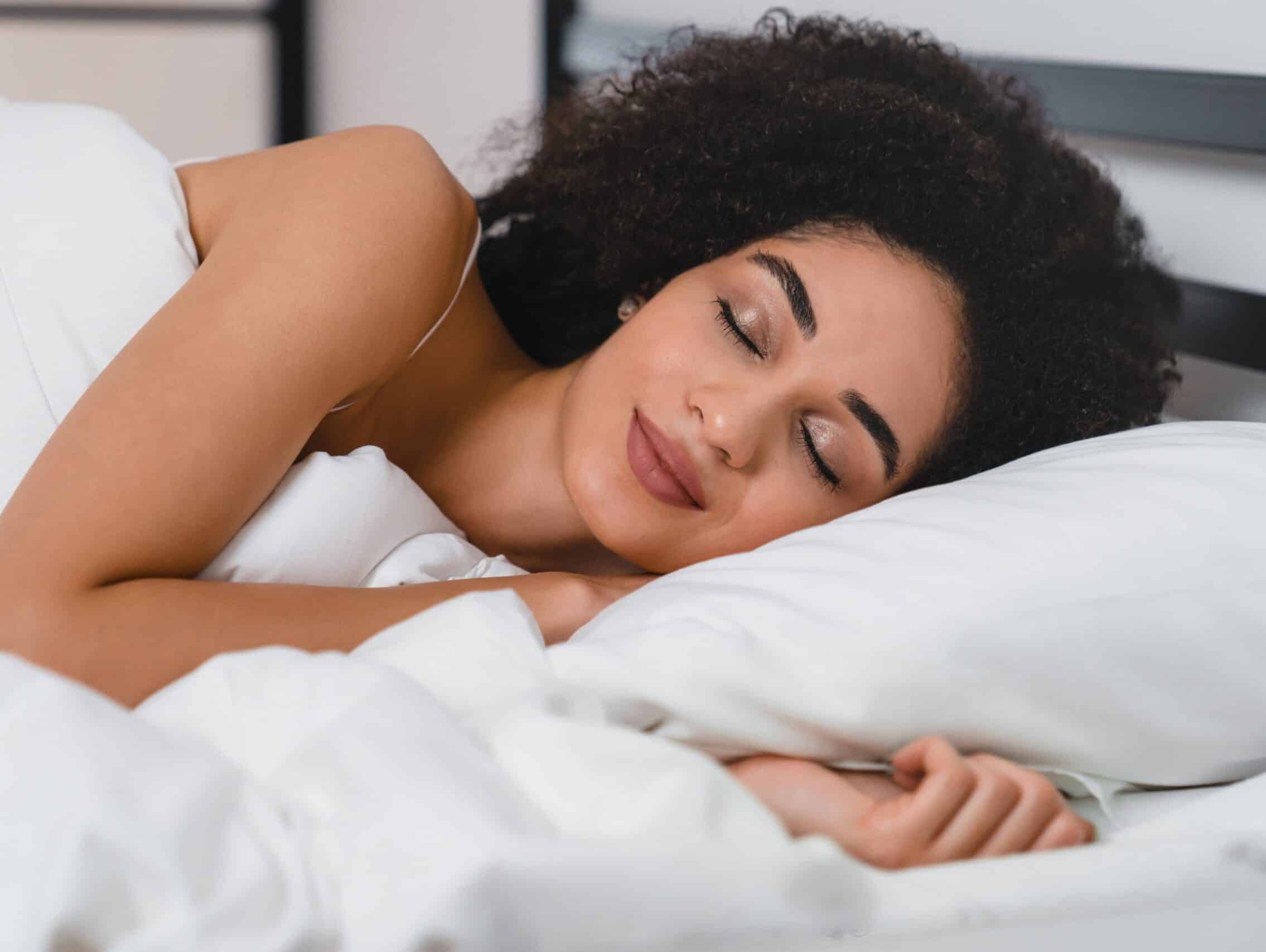 Coziness,And,Comfort.,African,Young,Lady,Woman,Sleeping,On,The